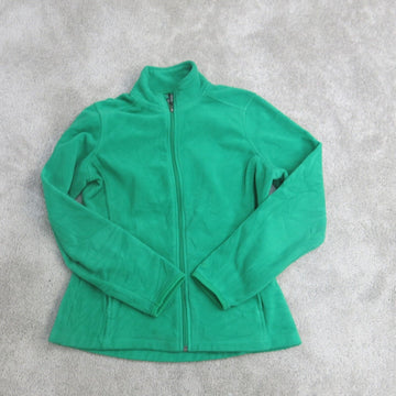 Champion Sweatshirt Womens Medium Green Full Zip Up Fleece Sweater Lon Goodfair