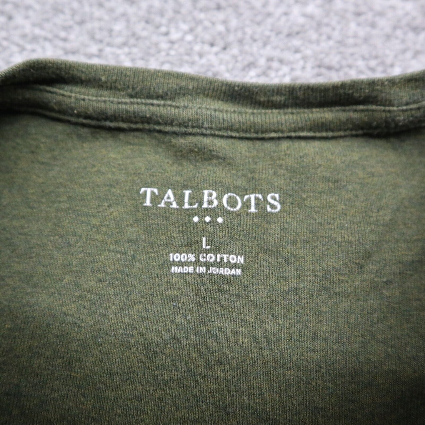 Talbots Womens Pullover Sweatshirt Top 100% Cotton Long Sleeve Olive Green Large