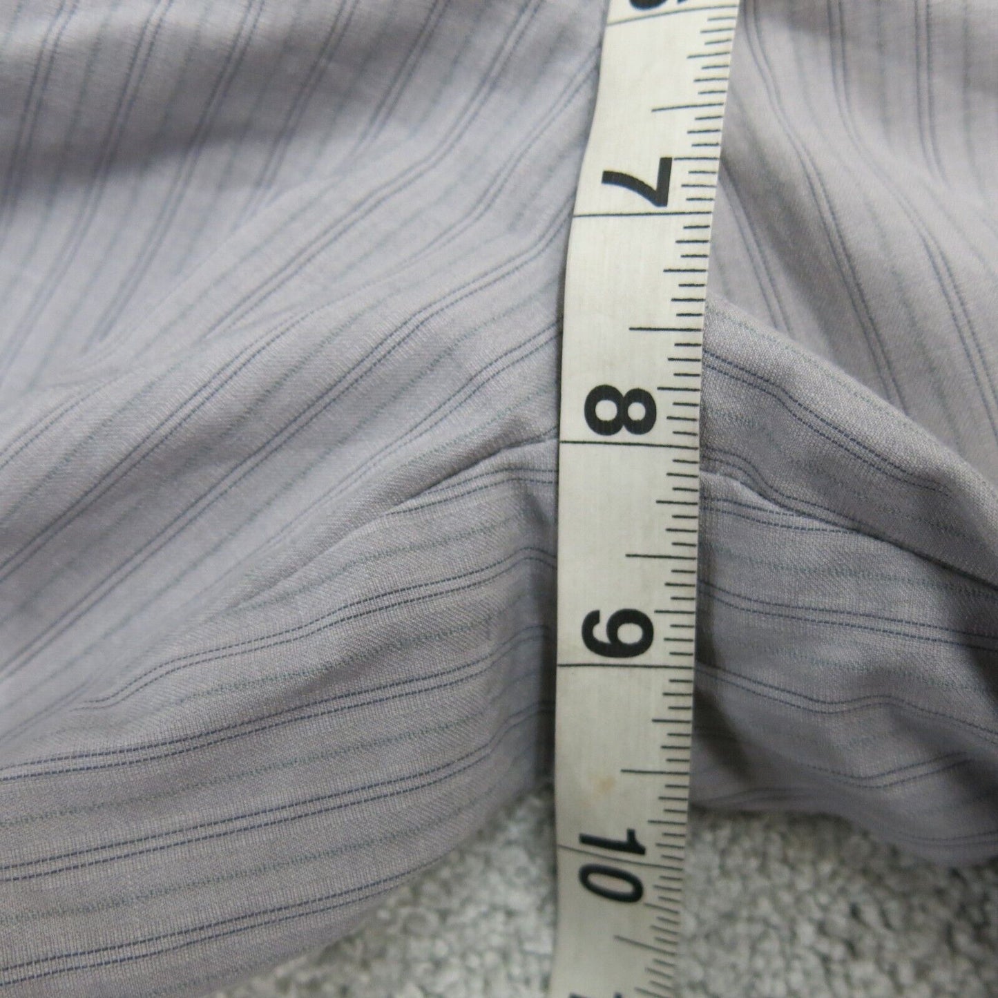Womens Straight Leg Dress Pant Striped Slash Pockets Low Rise Light Gray Size 2