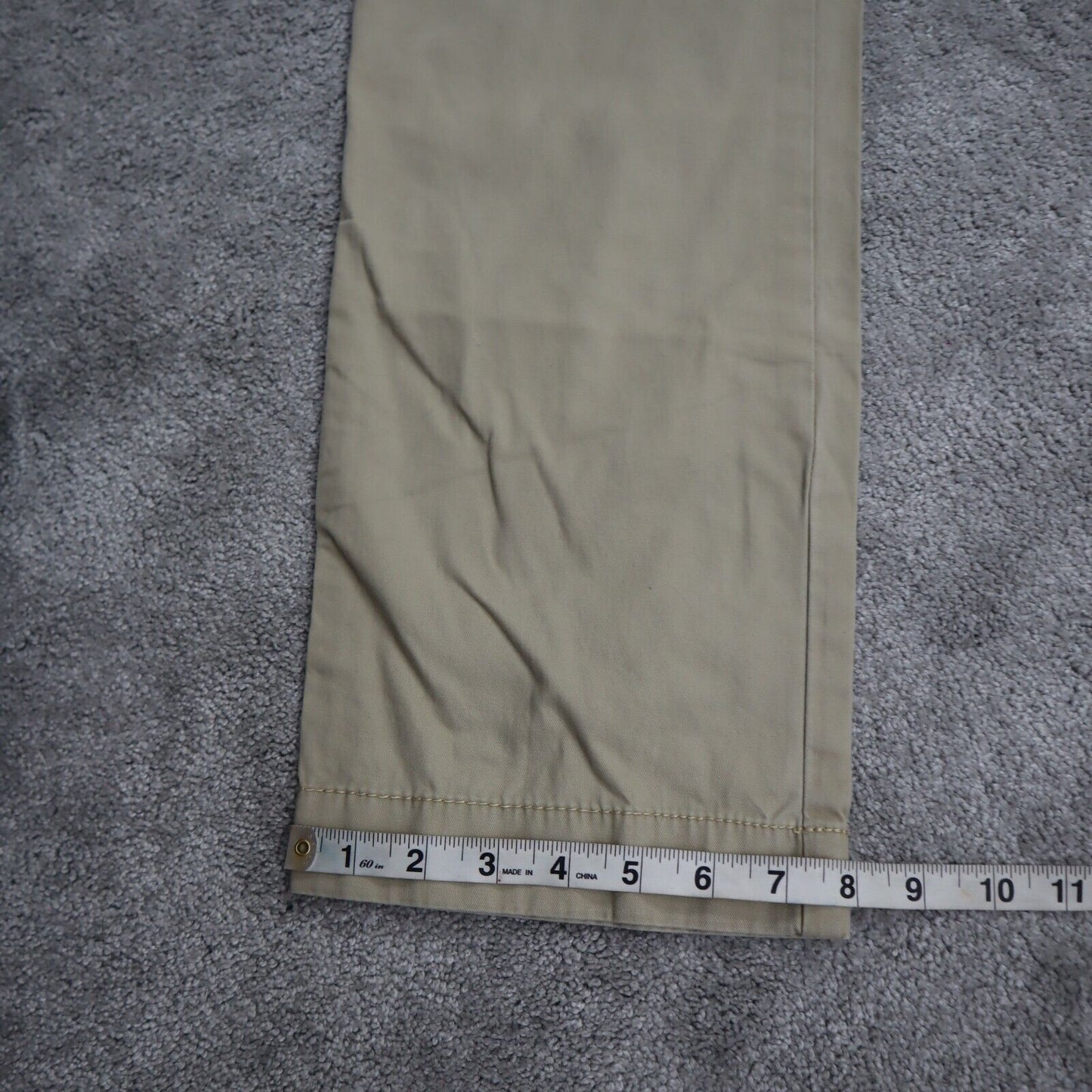 Tommy Hilfiger Mens Slim Fit Chino Pant Beige Size W33XL32 Flat Front High Rise