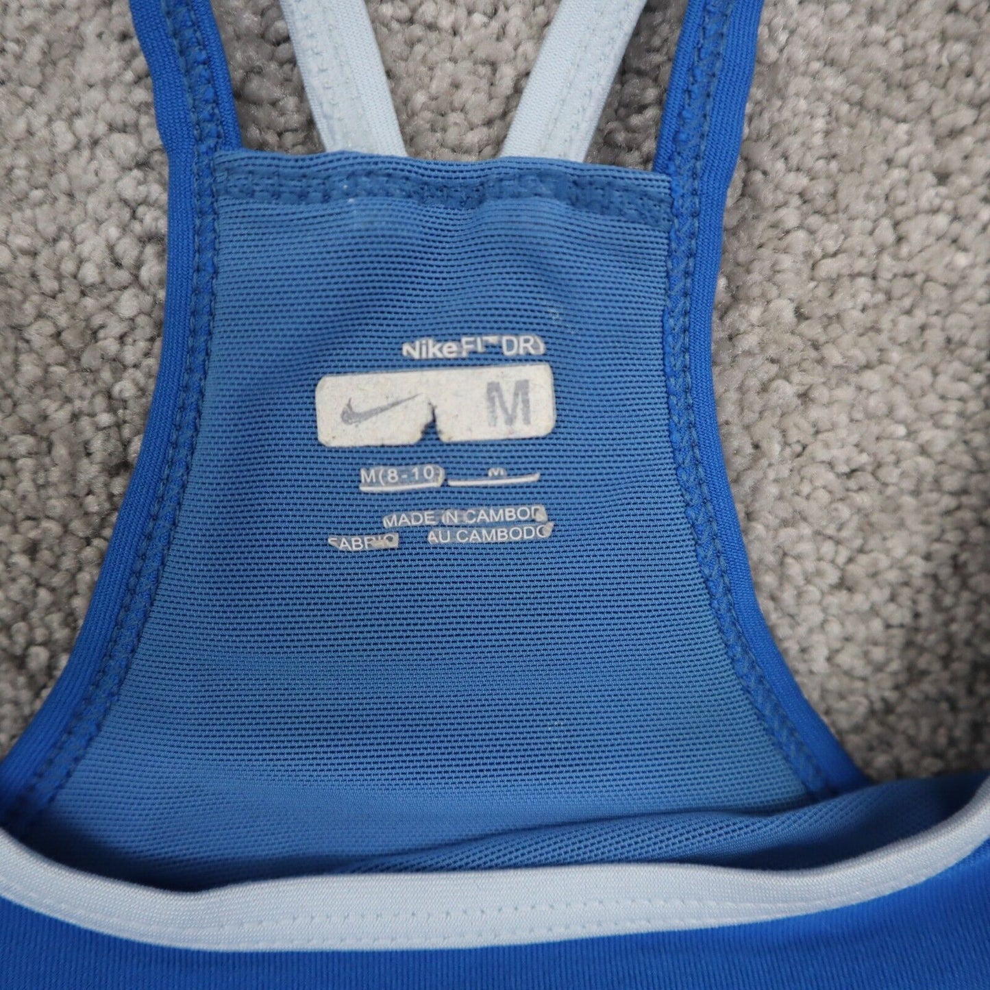 Nike Women's Racerback Tank Top Dri Fit Blue Sleeveless Sports Logo Size Medium