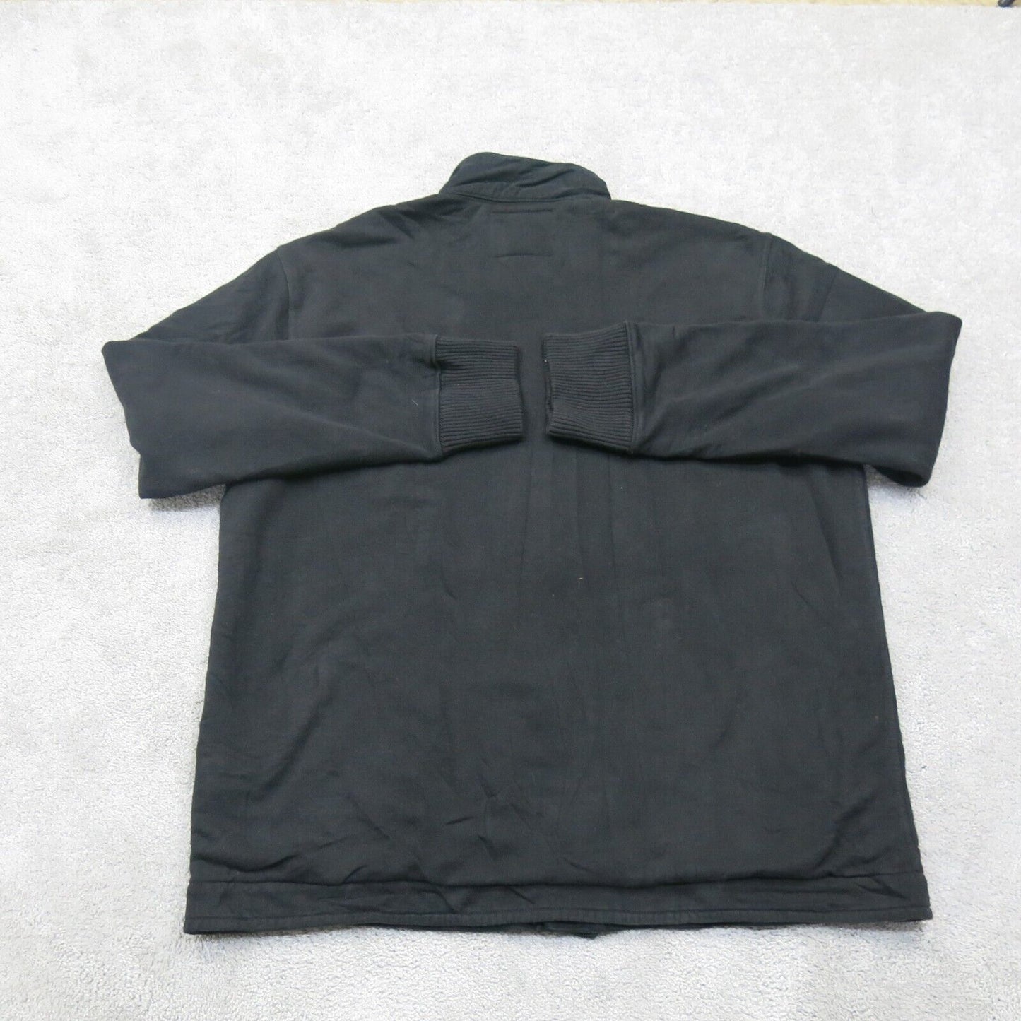 J.Crew Mens Sweatshirt Long Sleeve 100% Cotton Front Button Black Size X Large