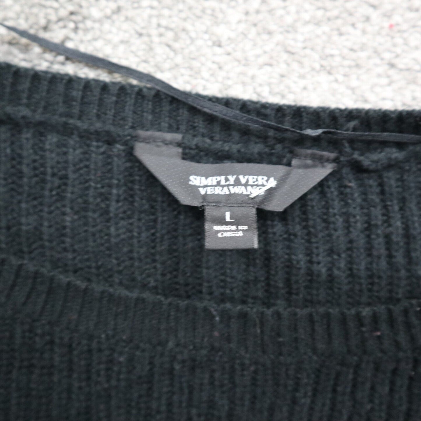 Simply Vera Vera Wang Womens Asymmetrical Sweater Long Sleeves Black Size Large