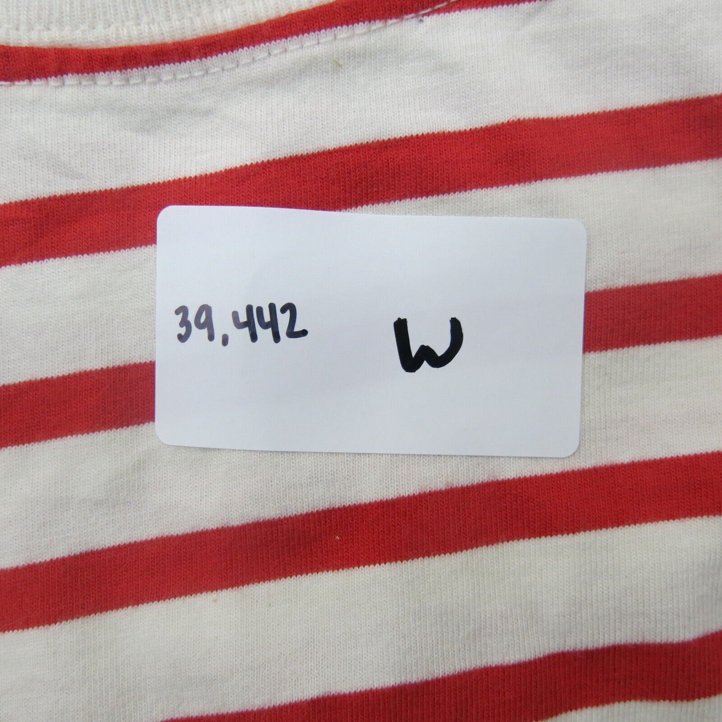 Zara Womens Crew Neck T Shirt Top Peplum Him Short Sleeve Striped Red White SZ S