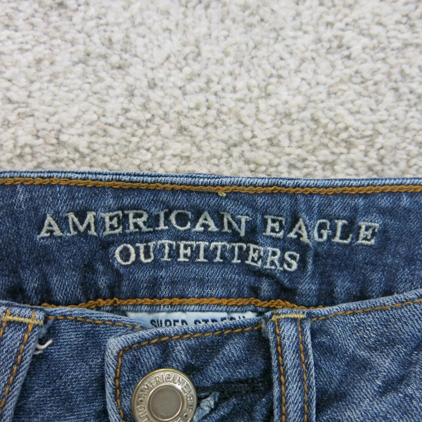 American Eagle Outfitter Women Cut Off Jeans Shorts Low Rise Stretch Blue Size 2