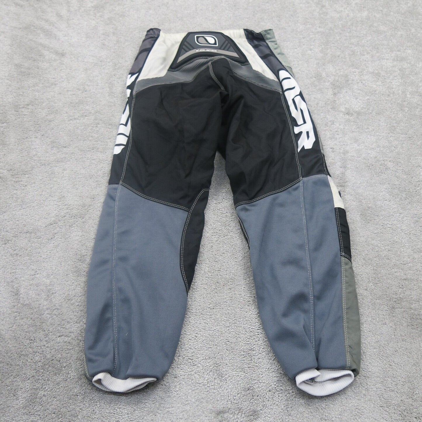 MSR Mens Sports Motorcycle Pants Mid Rise Flat Front Gray Black Size 30