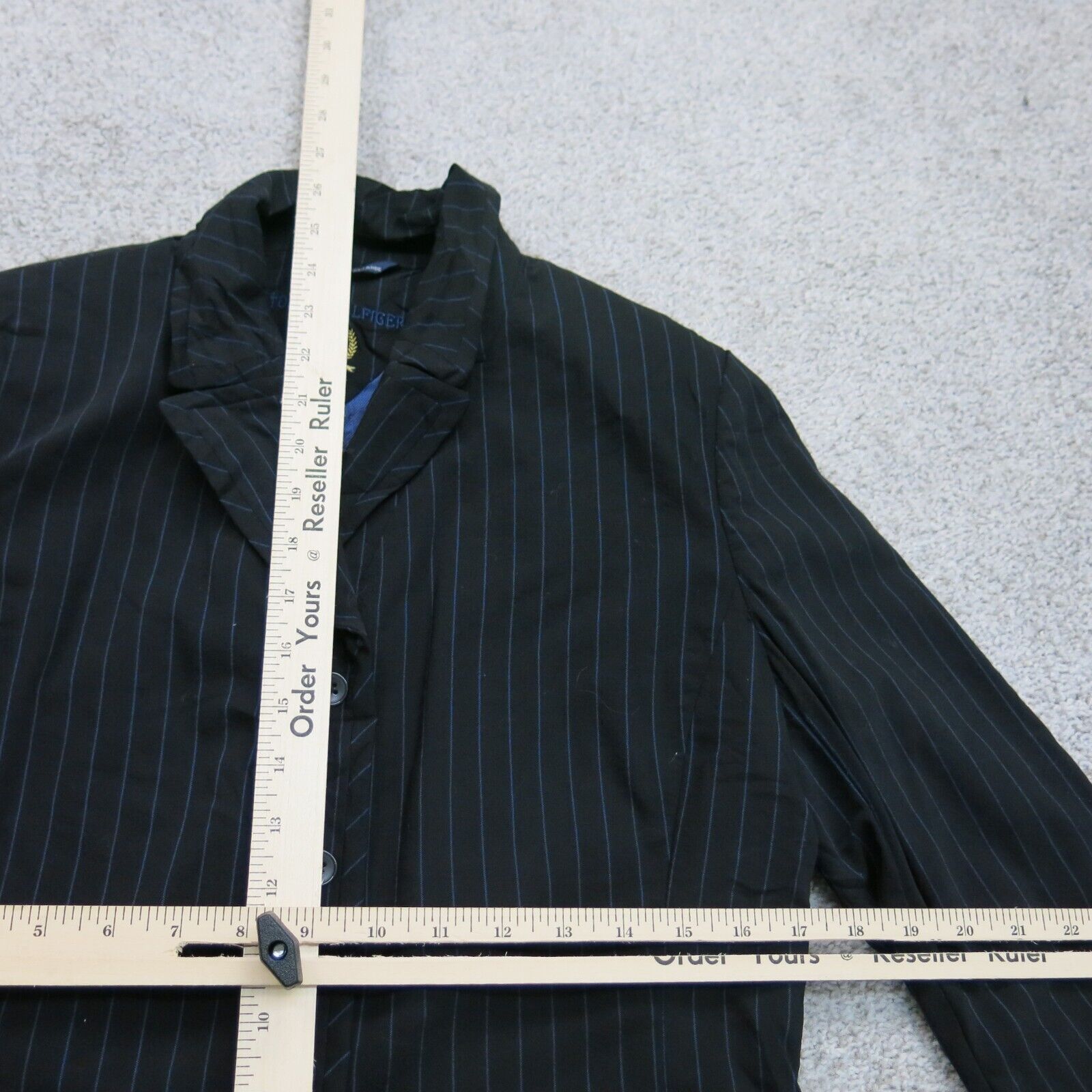 Tommy Hilfiger Women Striped Blazer Coat Single Breasted Long Sleeve B –  Goodfair