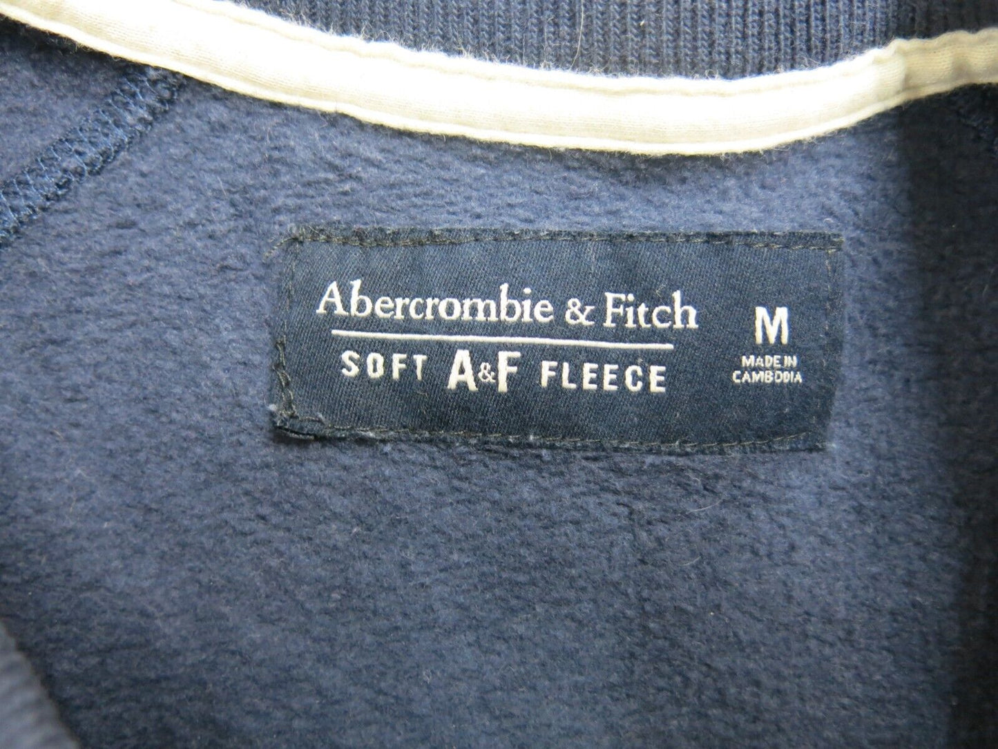 Abercrombie & Fitch Mens Pullover Sweater Long Sleeve Crew Neck Logo Blue Size M