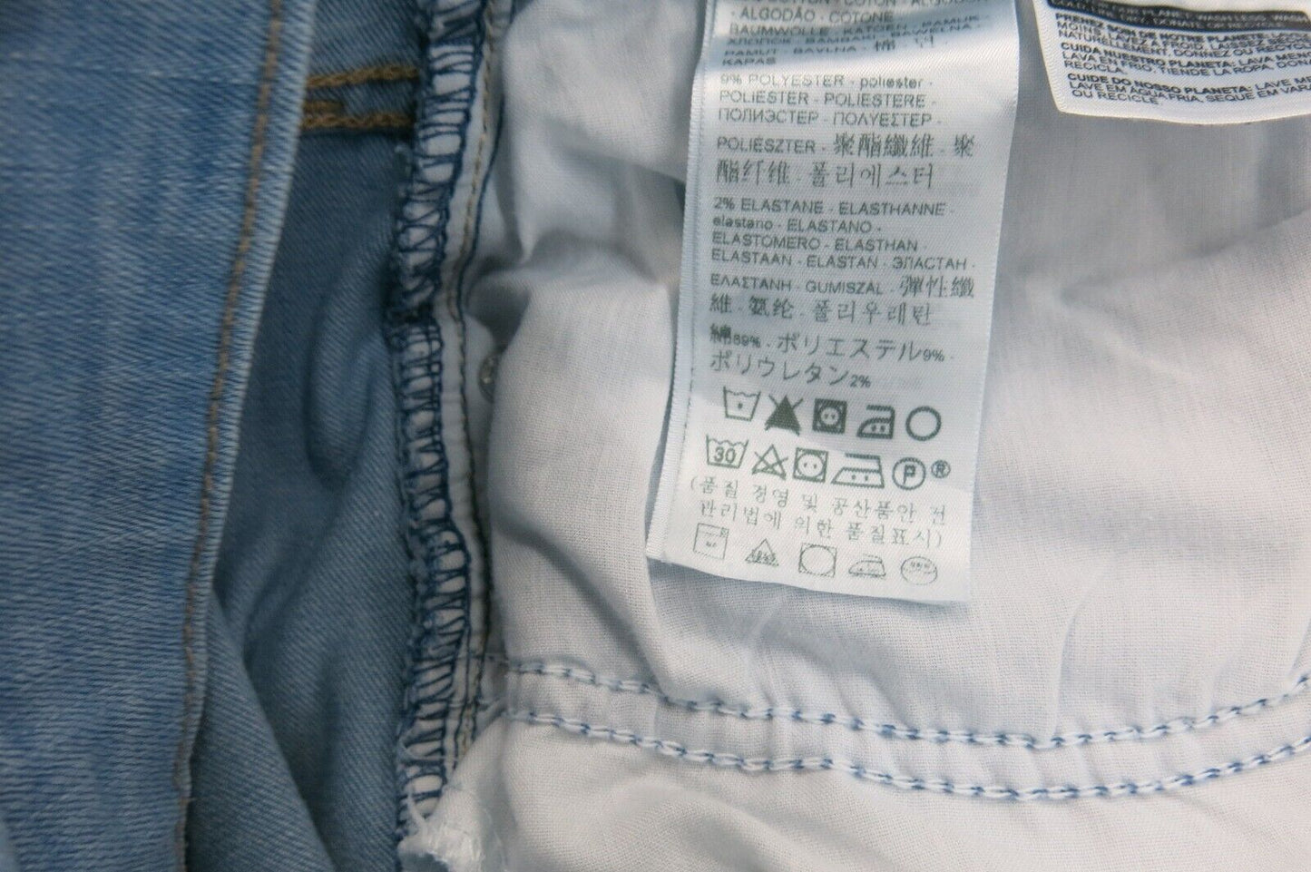 Levis Womens Cropped Jeans Denim Stretch Pockets Light Blue Size 22W
