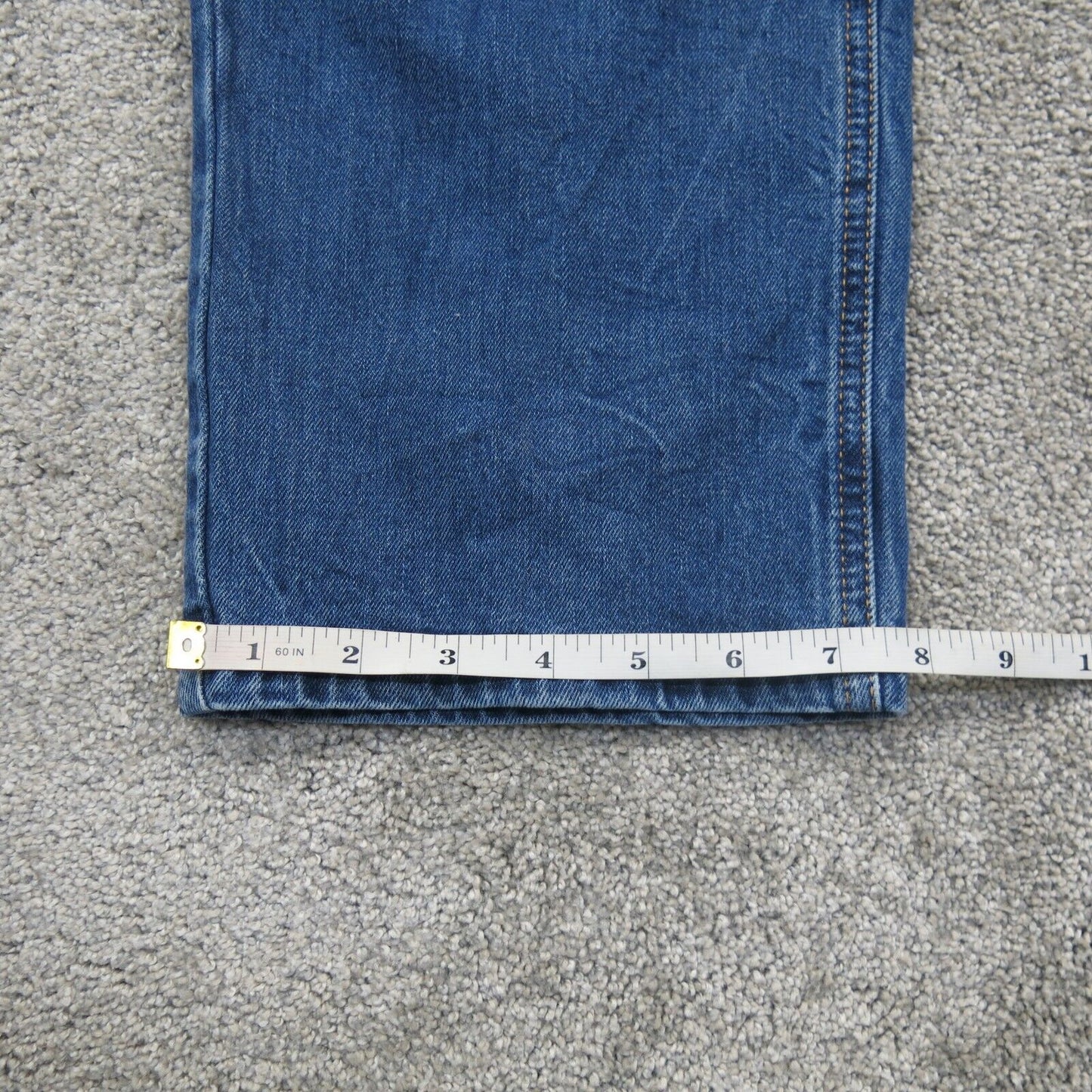 Levis Mens Straight Leg Denim Jeans Classic Mid Rise Dark Blue Size W38XL30
