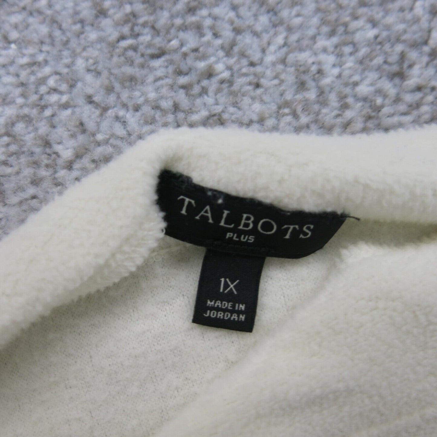 Talbots Womens Pullover Sweater Long Sleeve Mock Neck Solid Off White Size 1X