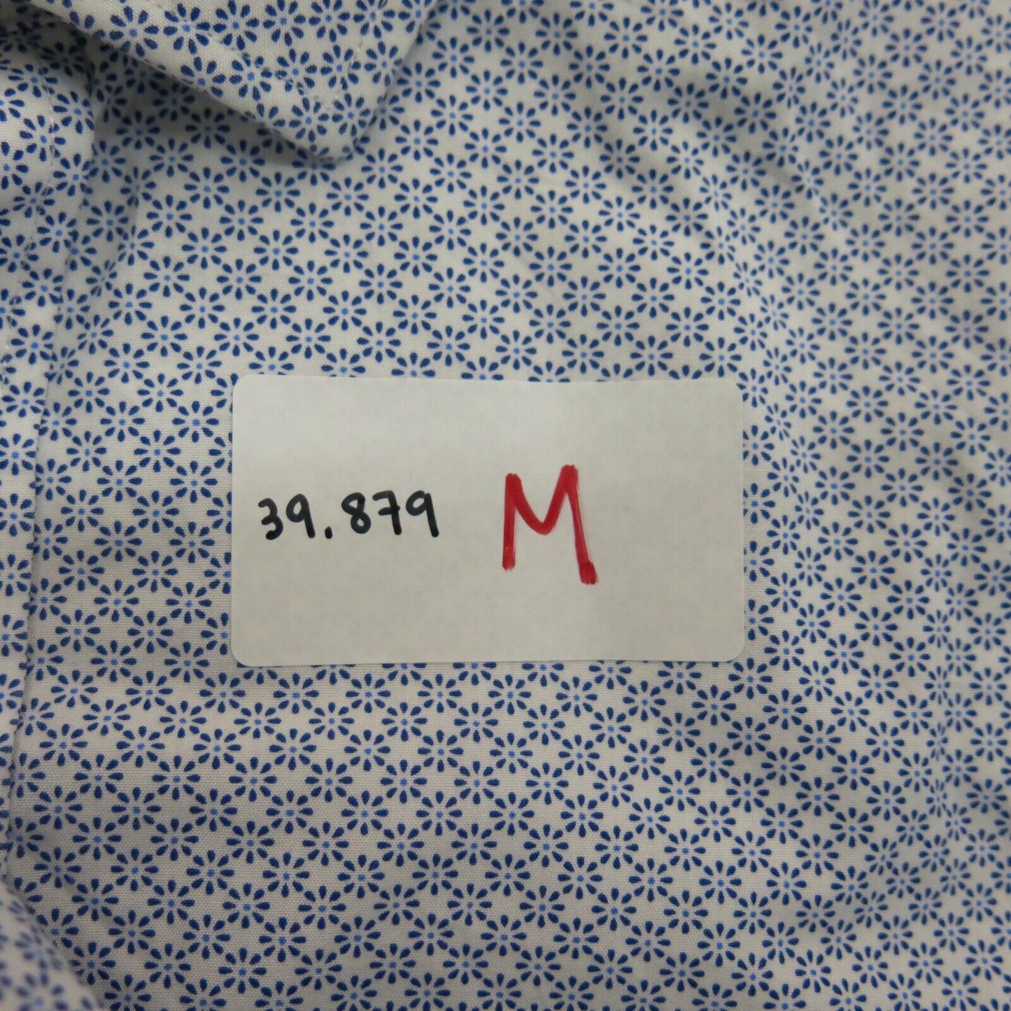 Tommy Hilfiger Mens Button Up Polka Dot Shirt Collard White Blue Size L 16 32/33