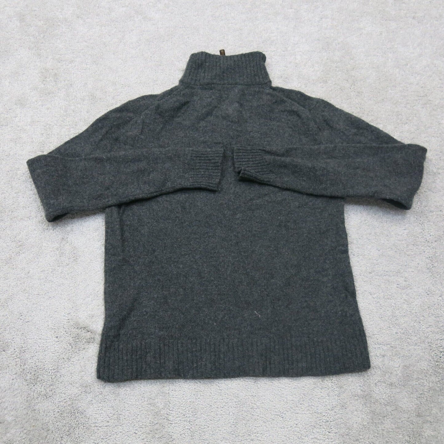 J Crew Mens Knitted Pullover Sweater 14 Zip Long Sleeves Black Size Medium