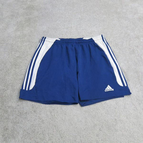 【Adidas コリア】 Striped Towel Shorts Adidas Shorts Mens X Large Blue Elastic Waist Striped