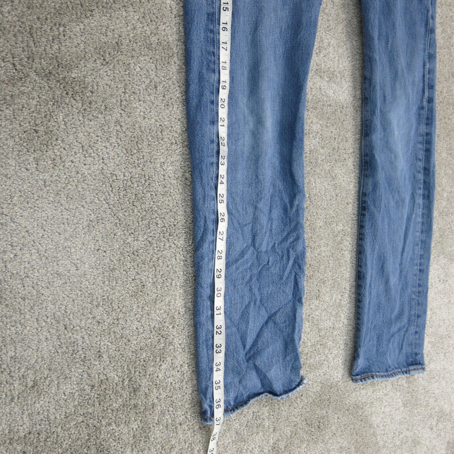 Levi Strauss & Co Mens Straight Leg Jeans Five Pockets High Rise Blue W30xL30