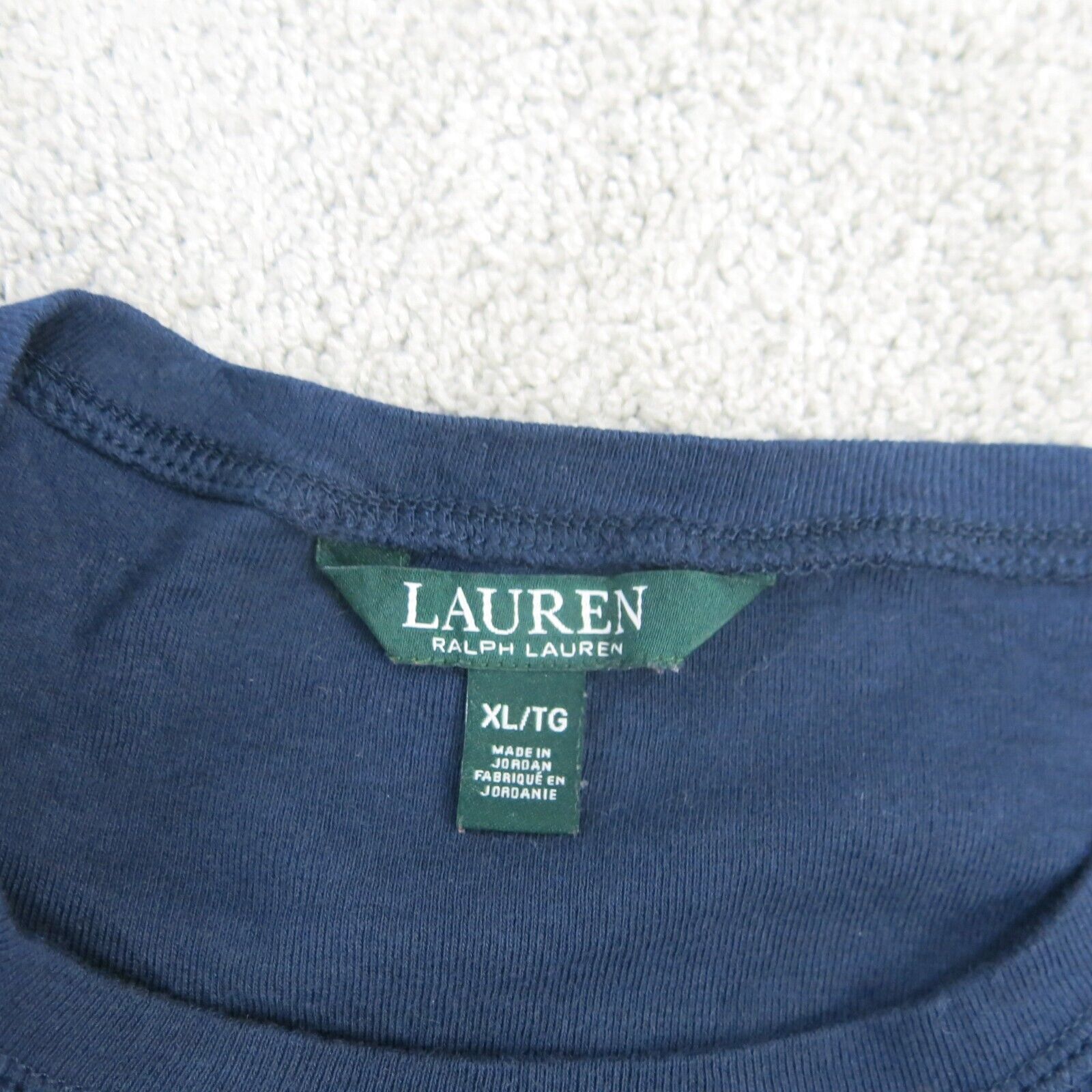 Lauren Ralph Lauren Shirt Womens XL Blue Casual Elbow Patch Long Sleev