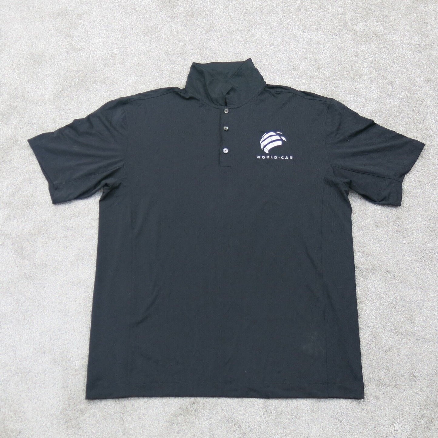 Nike Dry Fit Mens Polo T-Shirt Short Sleeve Pullover Button Black Size Large