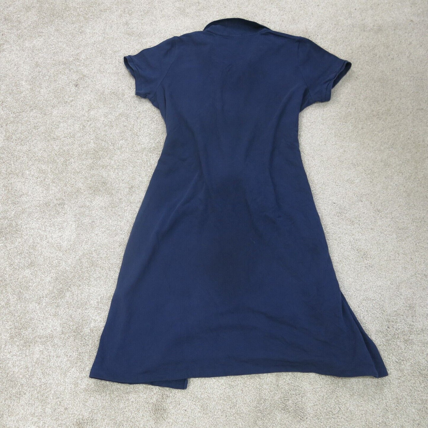 Polo Ralph Lauren Shirt Dress Womens X Large Blue Short Sleeve Logo Front Knot
