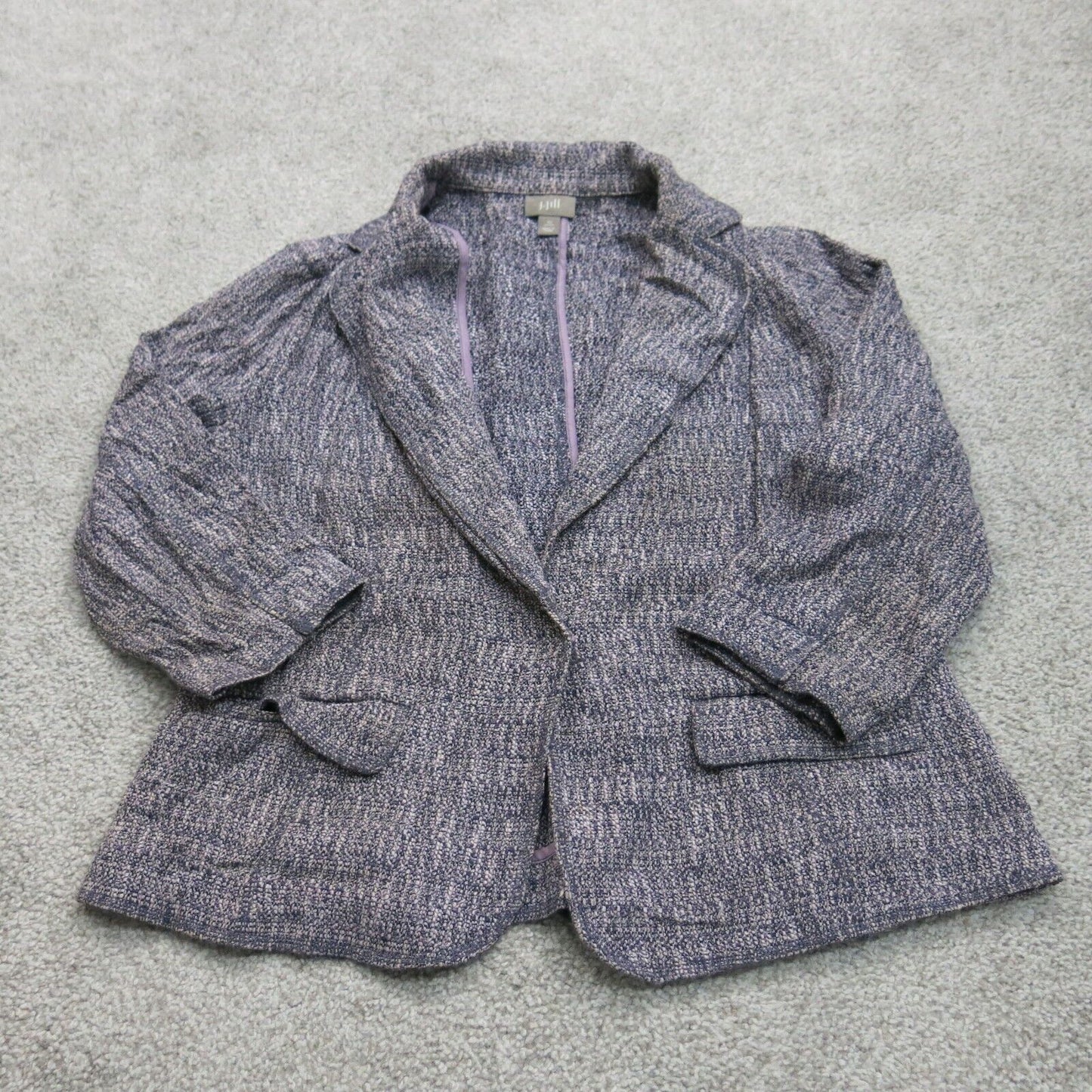 J.Jill Blue Tweed Women's Long Sleeve Sweater Size M Size M