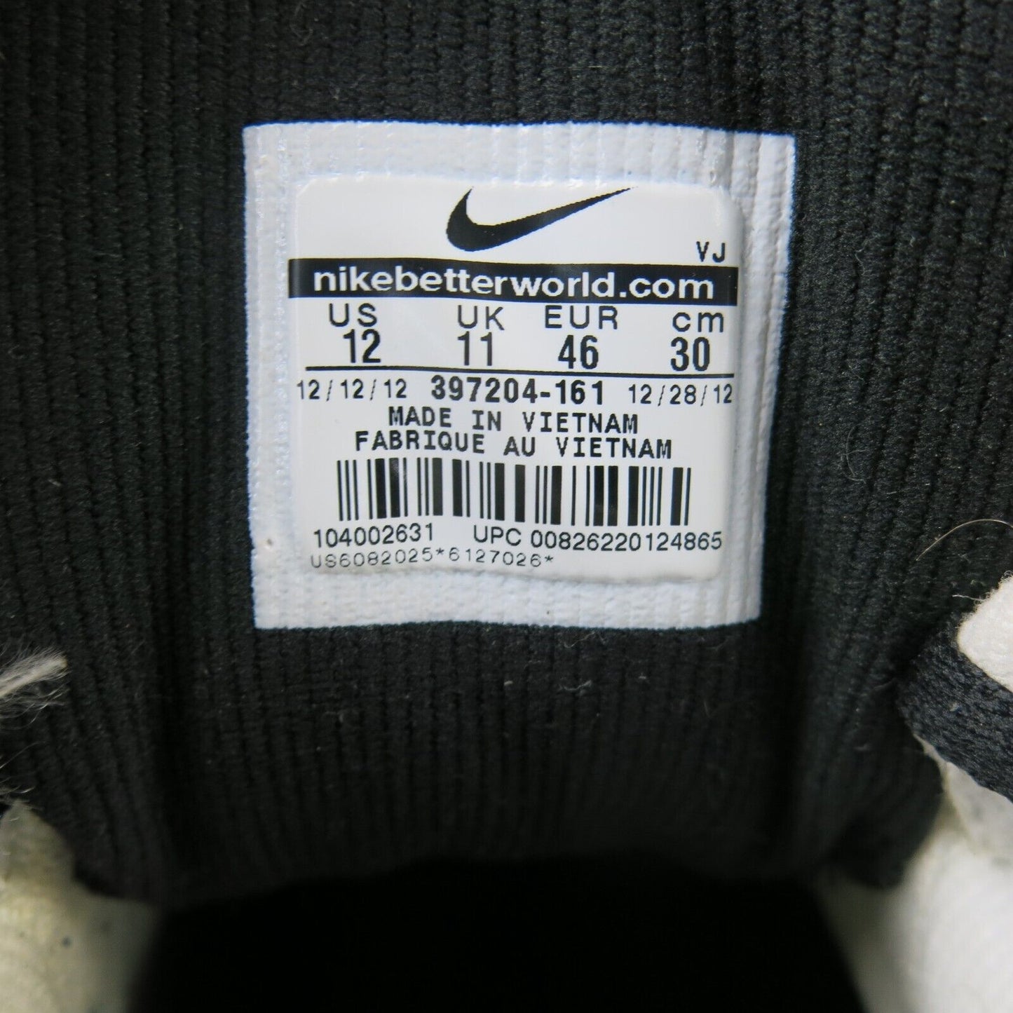 Nike Air Flight Falcon Shoes 397204-161 Black White Athletic Sneaker Size US 12