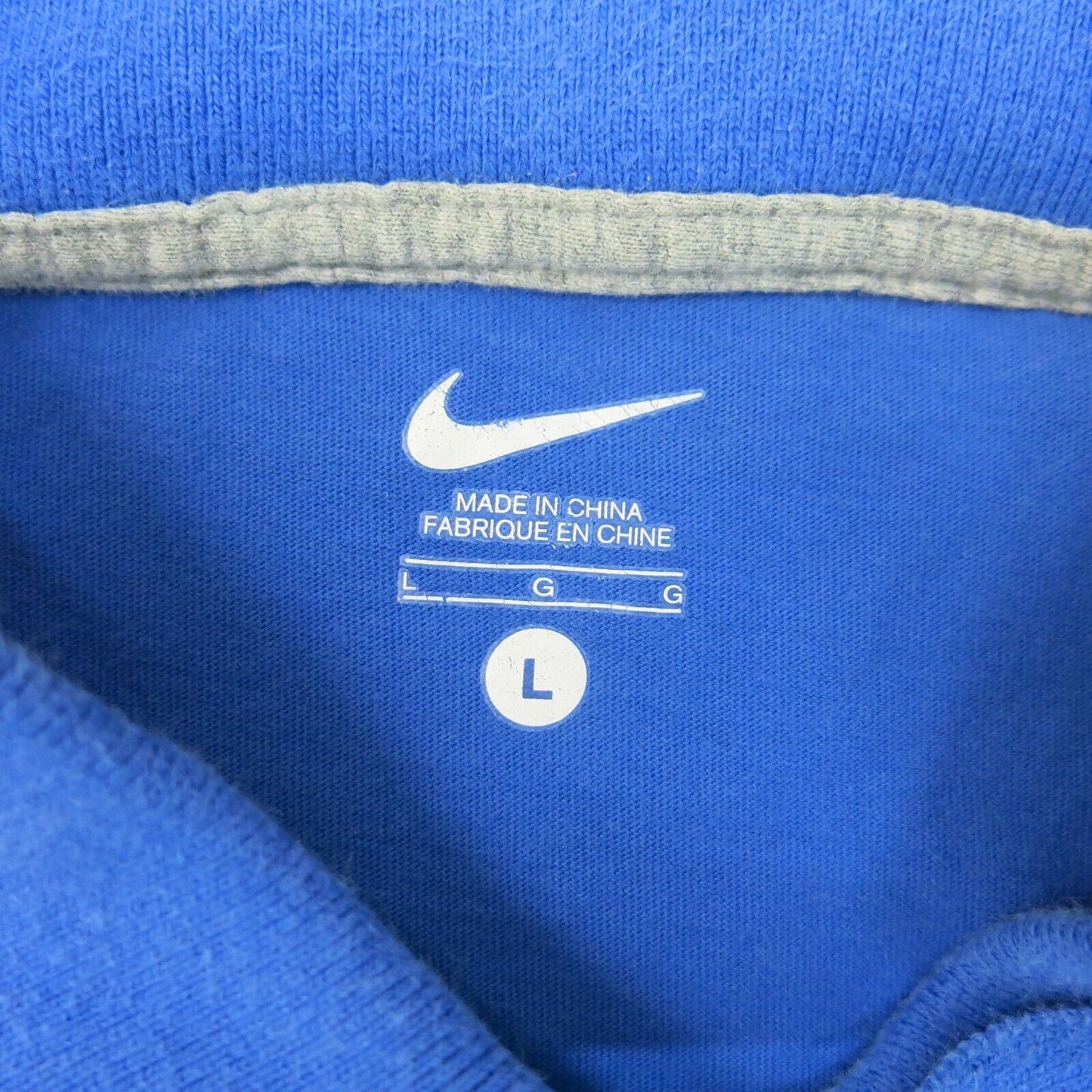 Nike Dri Fit Mens Polo Shirt Short sleeve Collared Neck Logo Blue Size Large