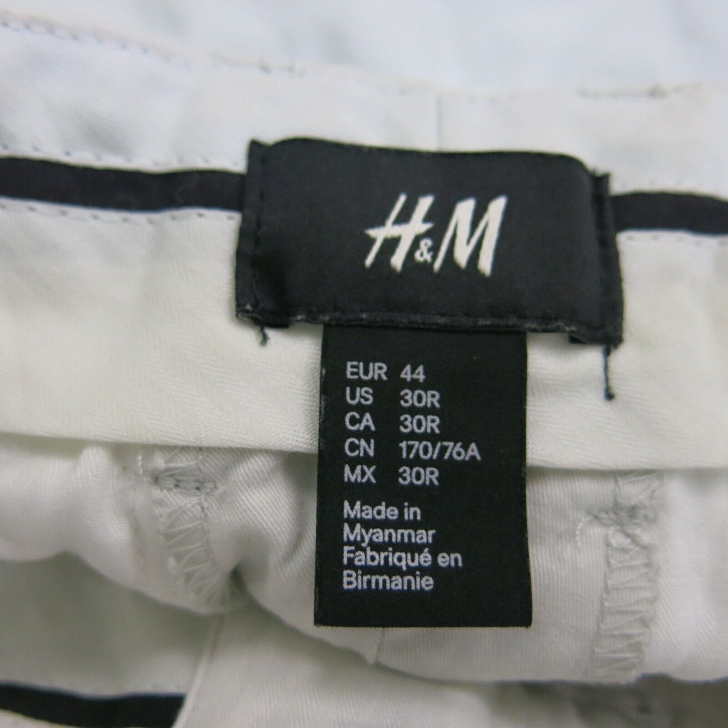 H&M Womens Chino Shorts High Rise Slash Pockets Light White Size 30 Regular