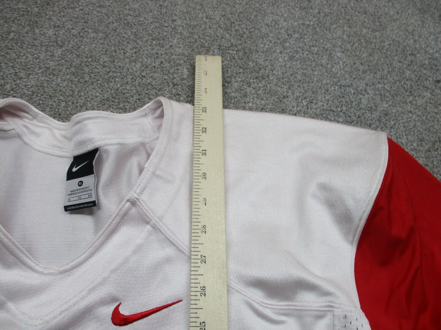 Nike Activewear Top Mens Red White XL Pro Combat Speed Football Practice Jersey