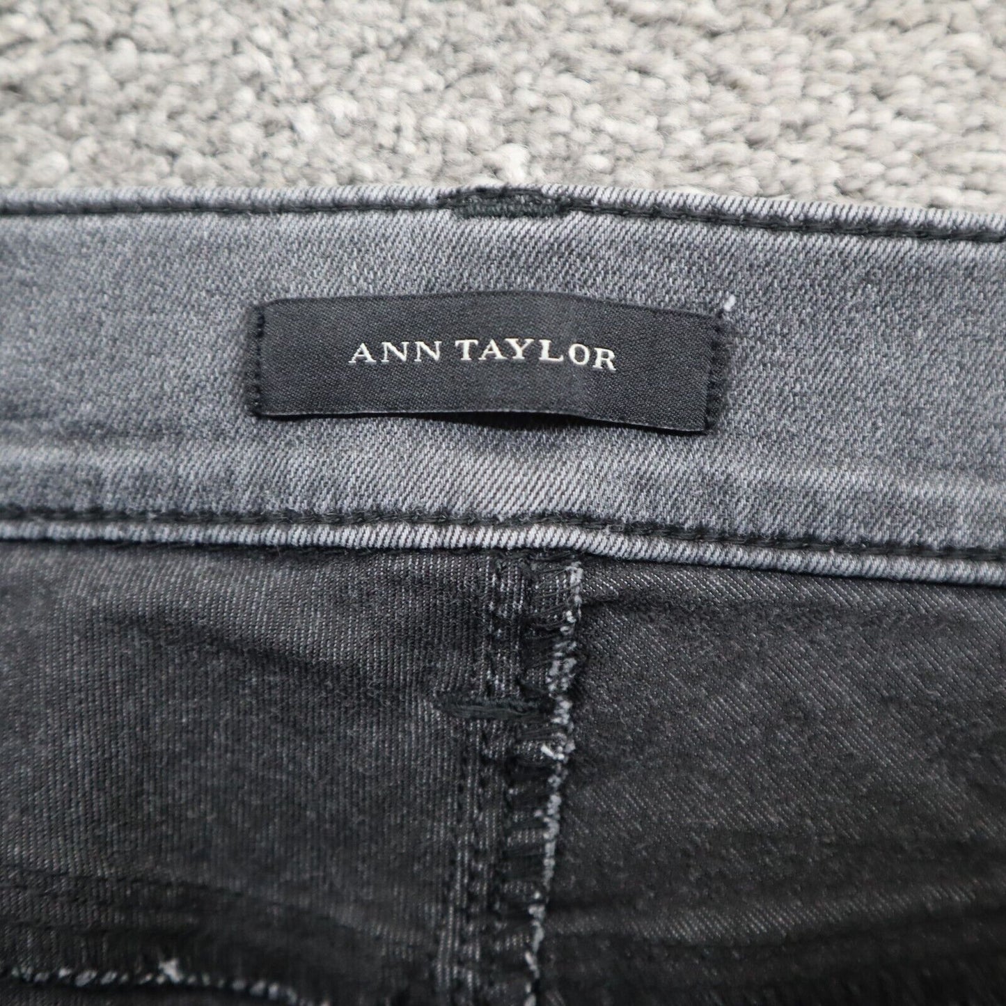 Ann Taylor Womens Supper Skinny Jeans Modern Fit Stretch Mid Rise Black 6 Tall