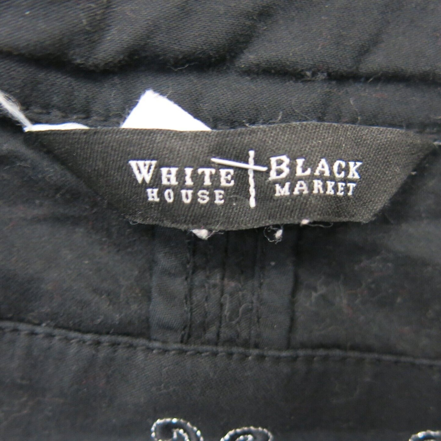 White House Black Market Womens Casual Jacket Long Sleeve Pocket Black Size 4
