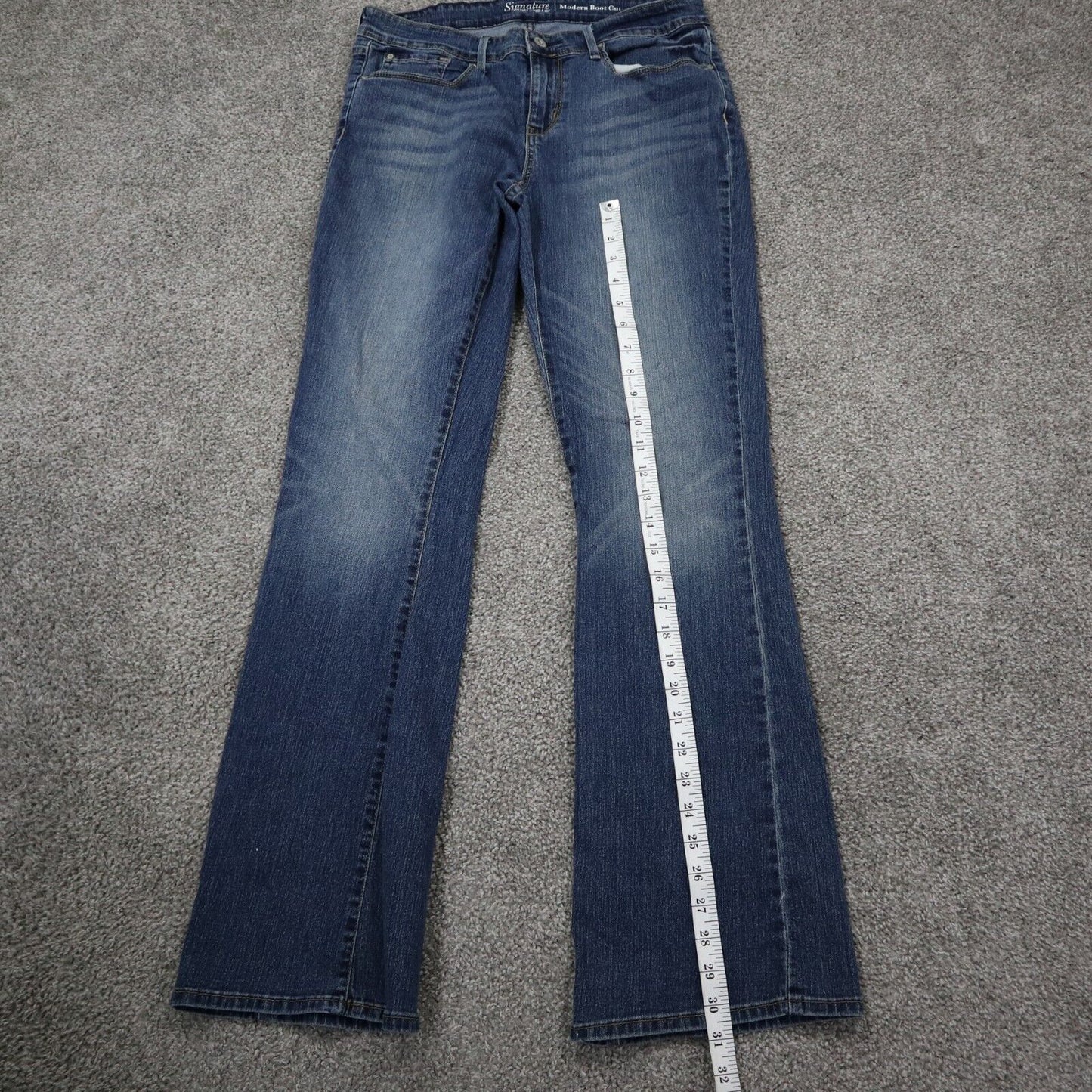 Levi Strauss Womens Signature Modern Bootcut Denim Jeans Mid Rise Blue Size 12