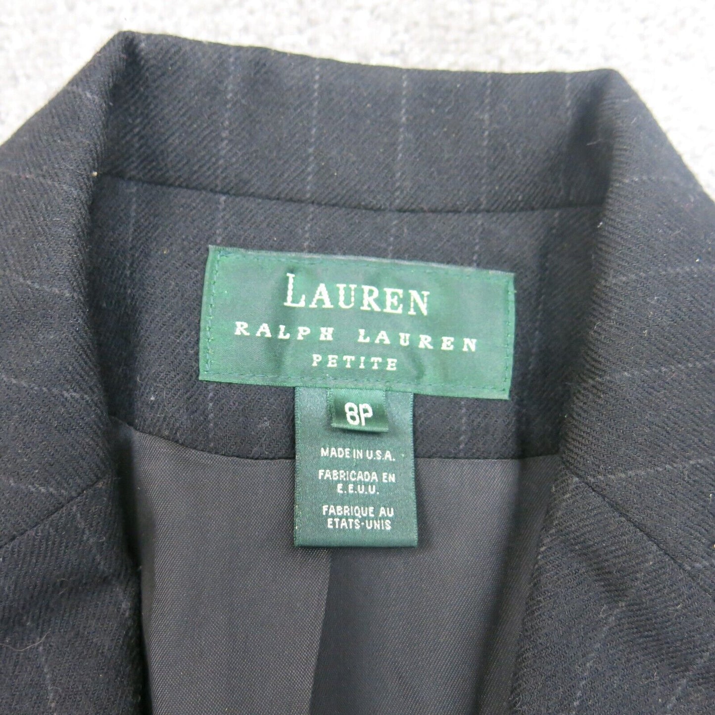 Lauren Ralph Lauren Womens Blazer Jacket Long Sleeves 2 Pocket Black Size 8