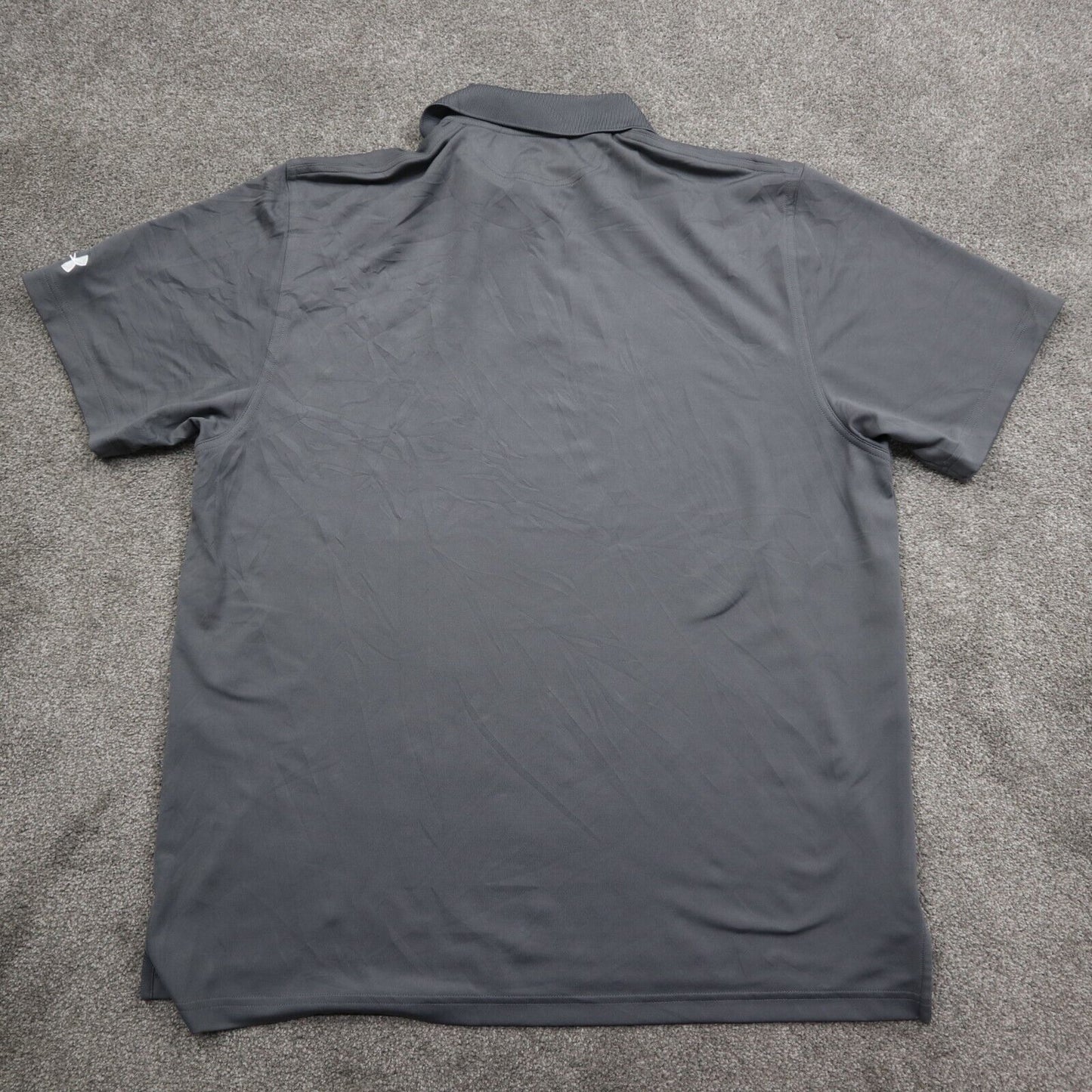 Under Armour Mens Polo Shirt Short Sleeve Logo Loose Heatgear Gray Size XL