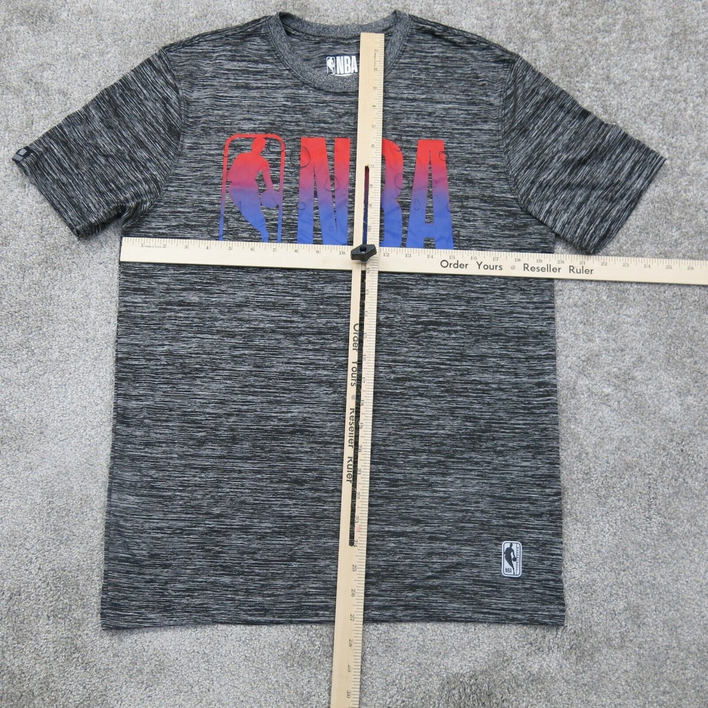 NBA Mens Sportswear Logo Basketball T Shirt Short Sleeves Charcoal Gray Size M
