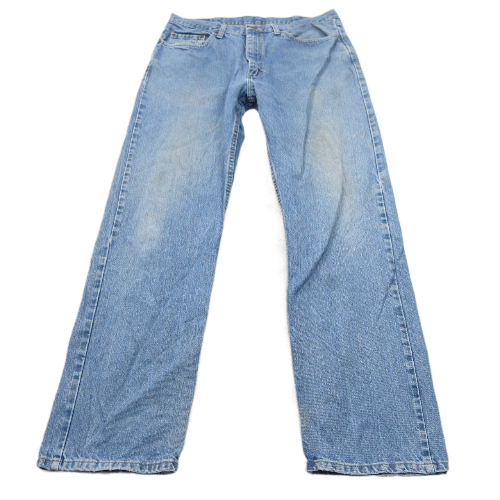 Wrangler Mens Jeans Wide Leg Regular Fit 100% Cotton Mid Rise Blue Size W36XL34
