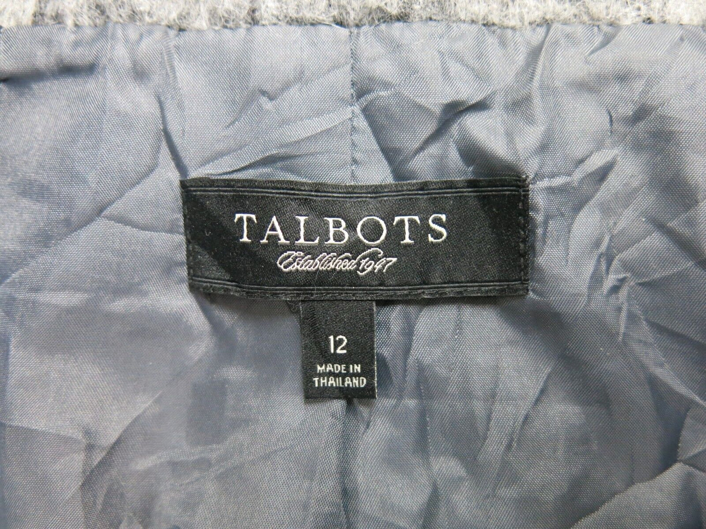 Talbots Women Full Zip Up Sweater Long Sleeves Mock Nike Black White Size 12