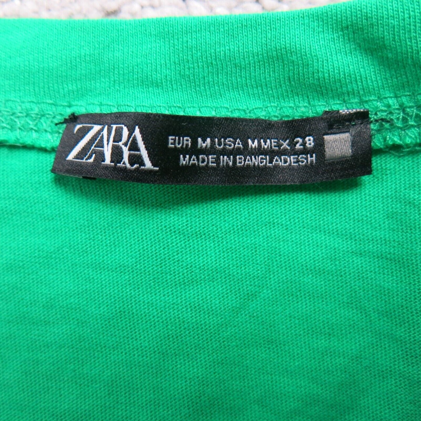 Zara Womens Tank Top Crew Neck Adjustable Side Ribbed Sleeveless Green SZ Medium