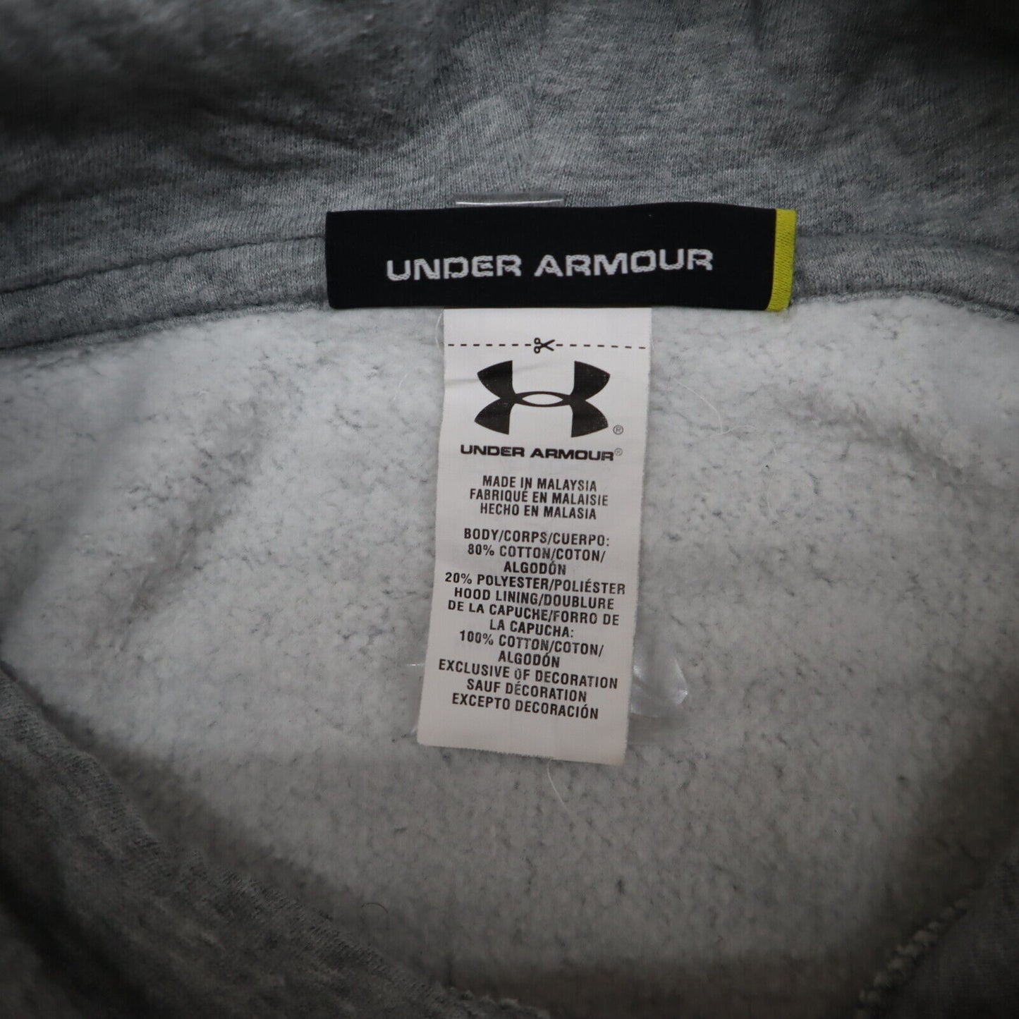 Under Armour Mens Activewear Sports Hoodie Sweatshirt Long Sleeves Gray Size XS
