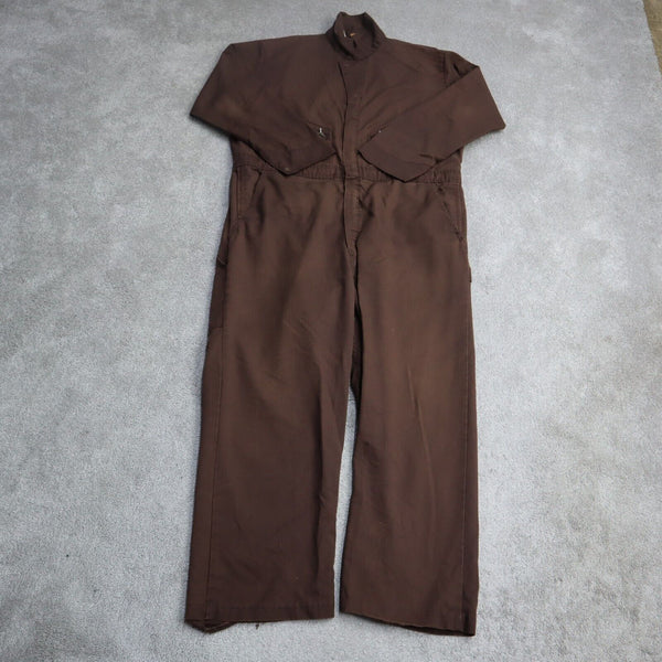 Big Ben Mens Insulated Coverall Jumpsuit Long Sleeve Logo Brown Size 48