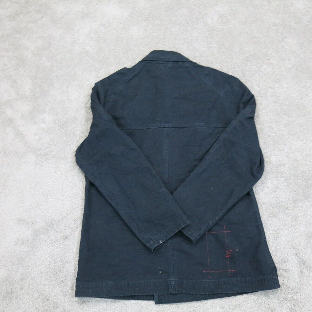 Vintage Mens Coat Jacket Double Breasted Long Sleeves Pockets Blue Size X Large