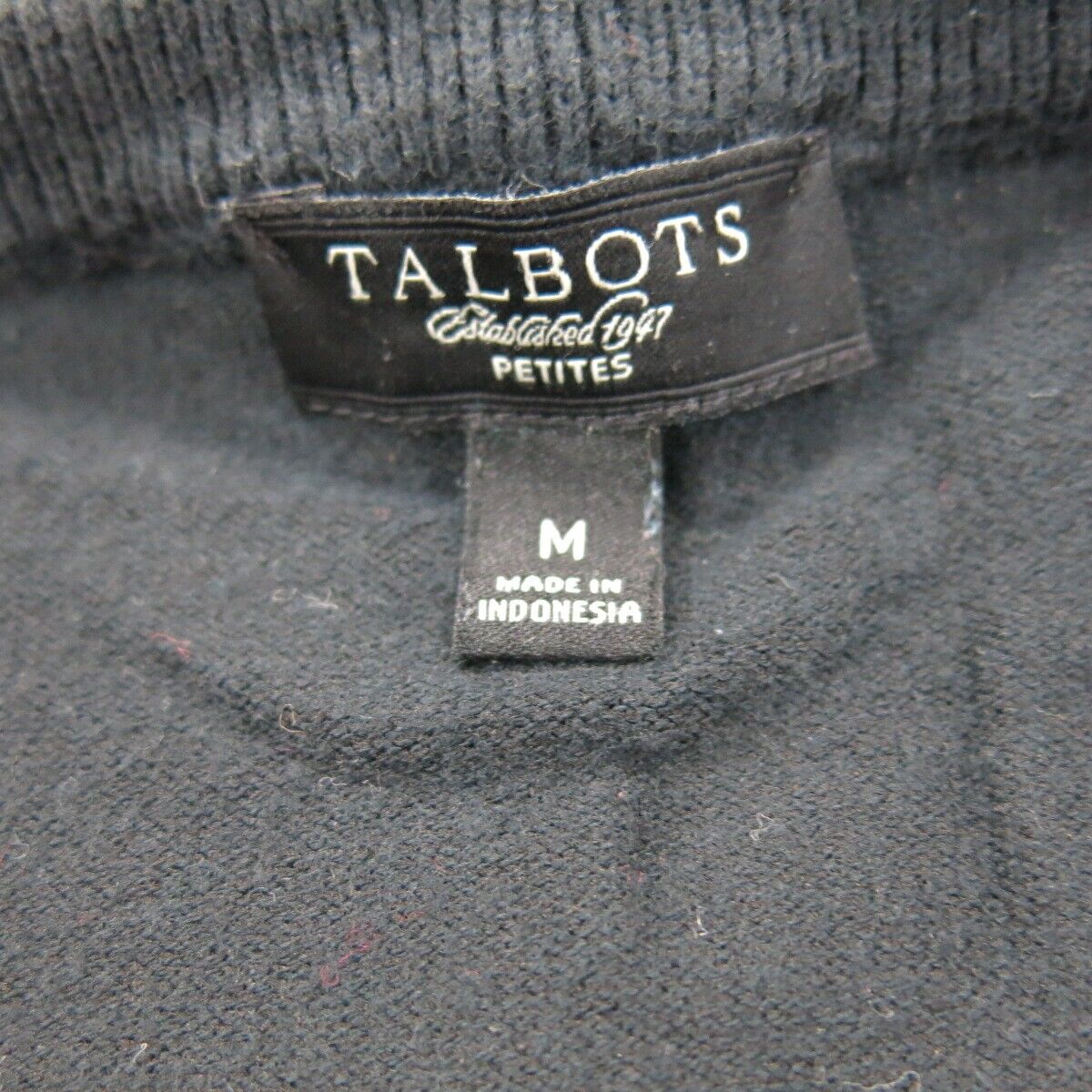 Talbots Womens Knitted Cardigan Sweater Top Long Sleeves Black Size Medium
