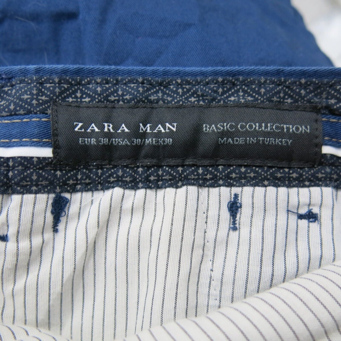 Zara Womens Skinny Leg Capri Pant Slash Pockets Mid Rise Dark Blue Size 30