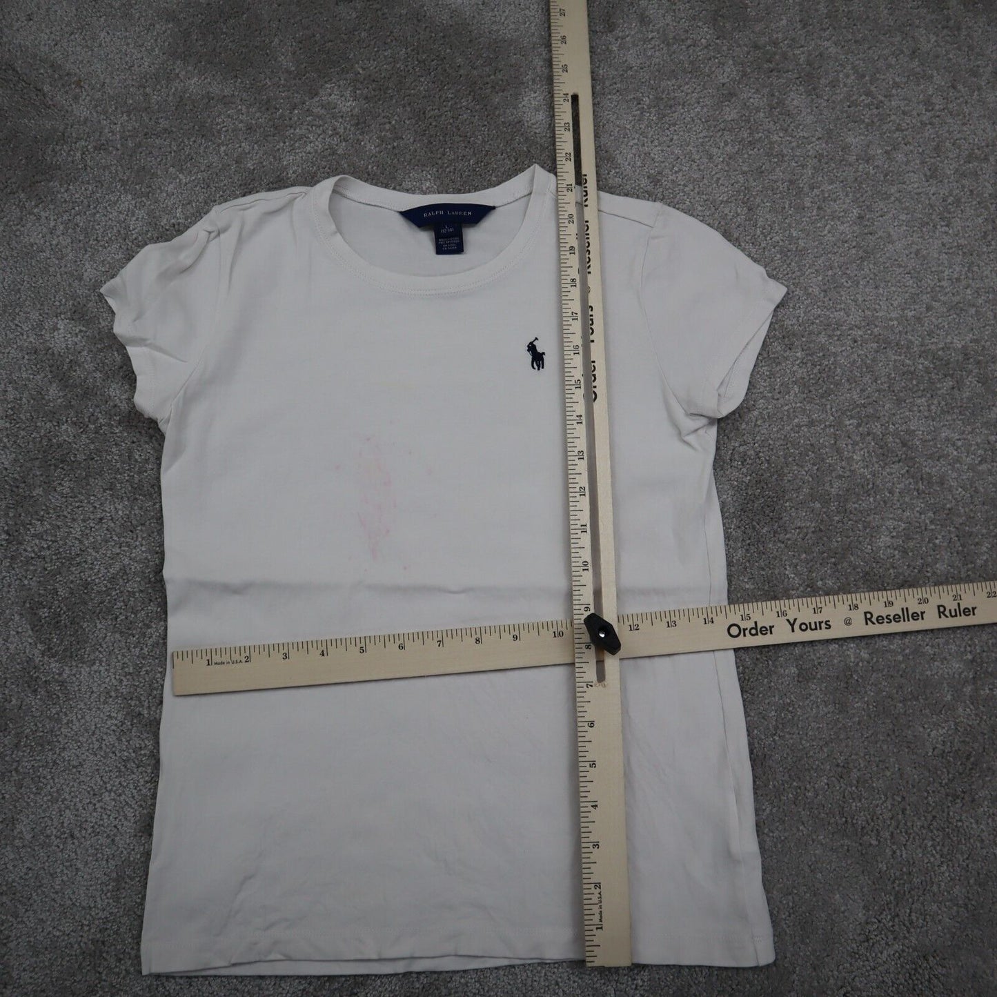 Ralph Lauren Sports T-Shirt Girls Large L White Short Sleeves Sports T-Shirt