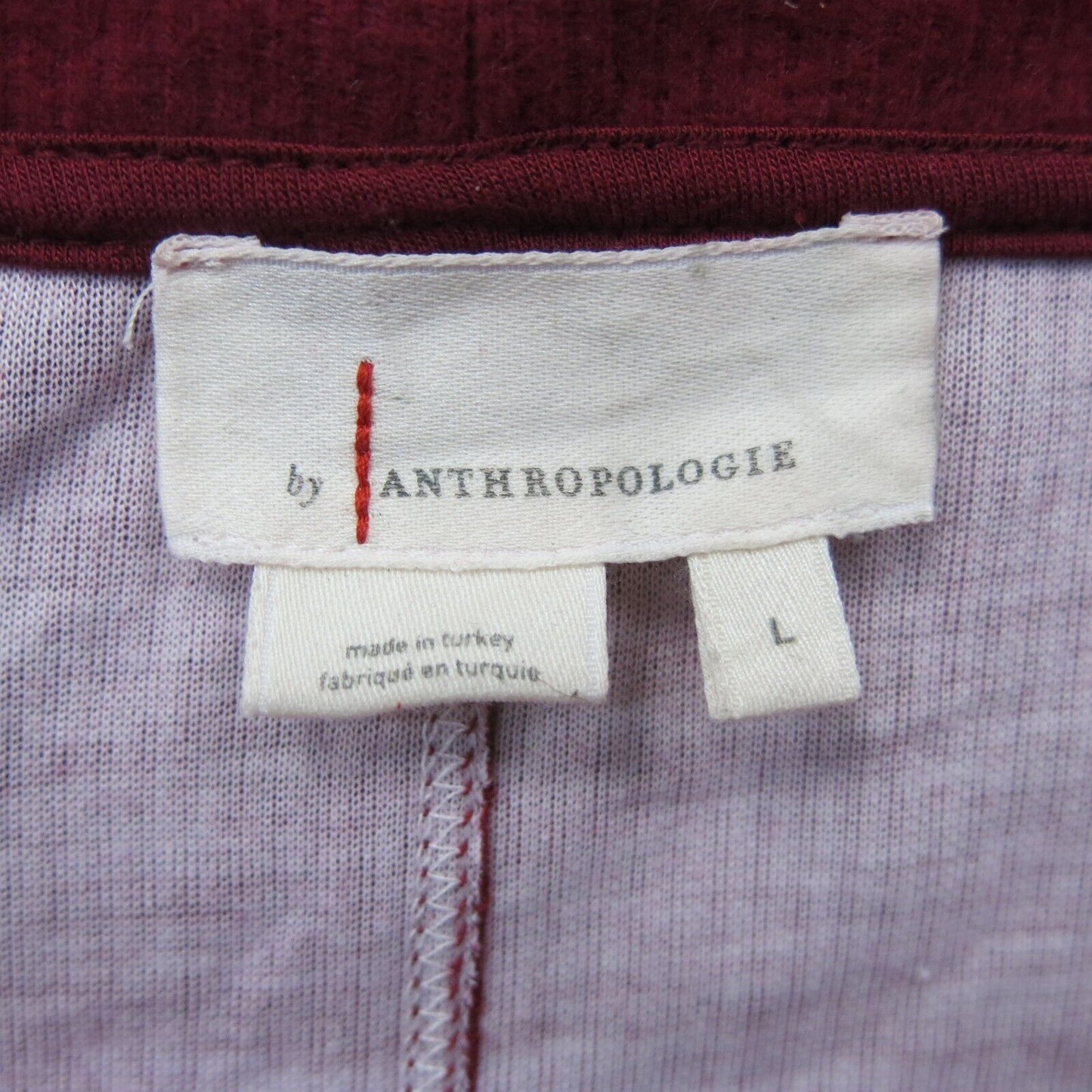 Anthropology Womens Pullover Shirt Jacket Long Sleeves Mock Neck Red Size Large