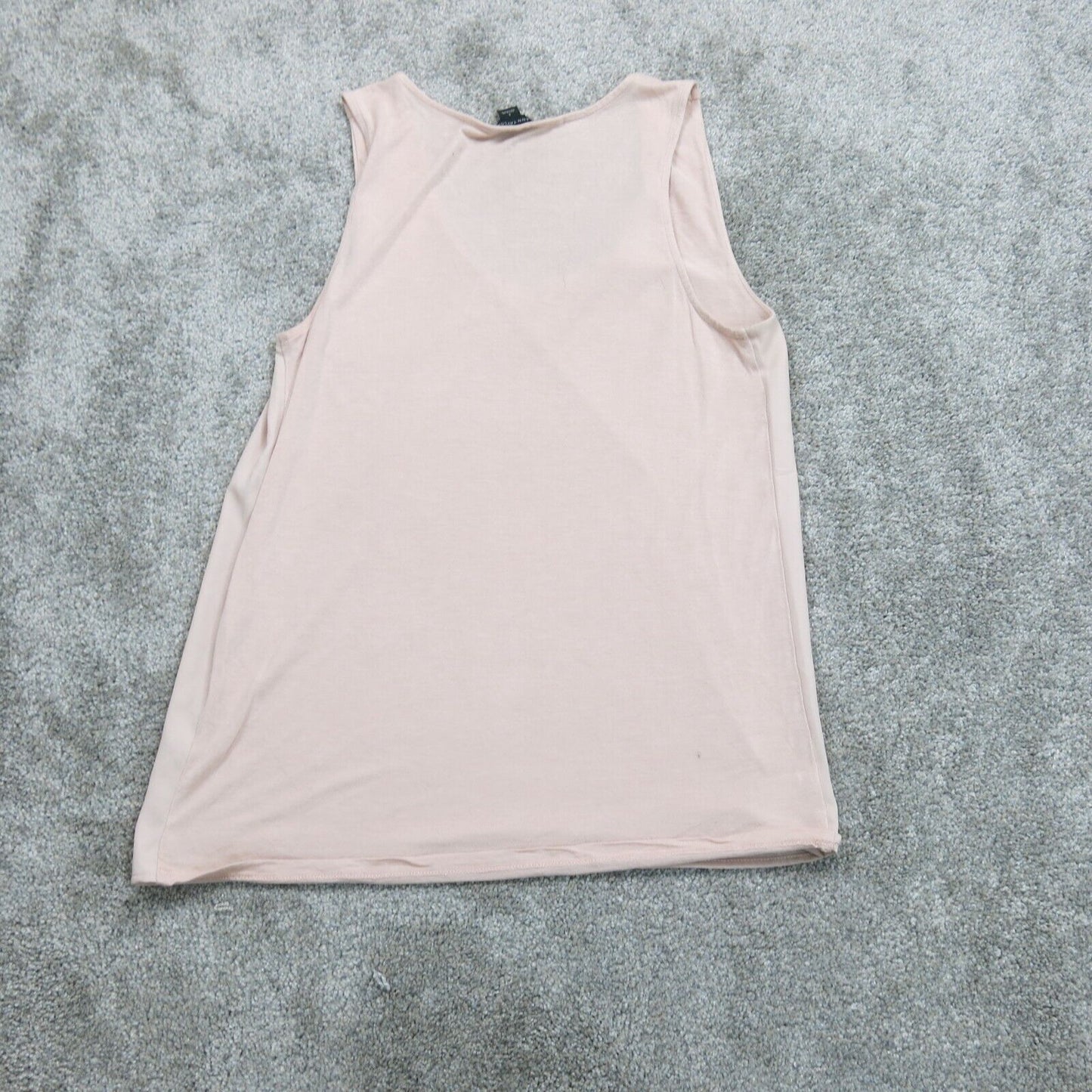 Ann Taylor Womens Career Blouse Top Scoop Neck Sleeveless Blush Pink Size Small