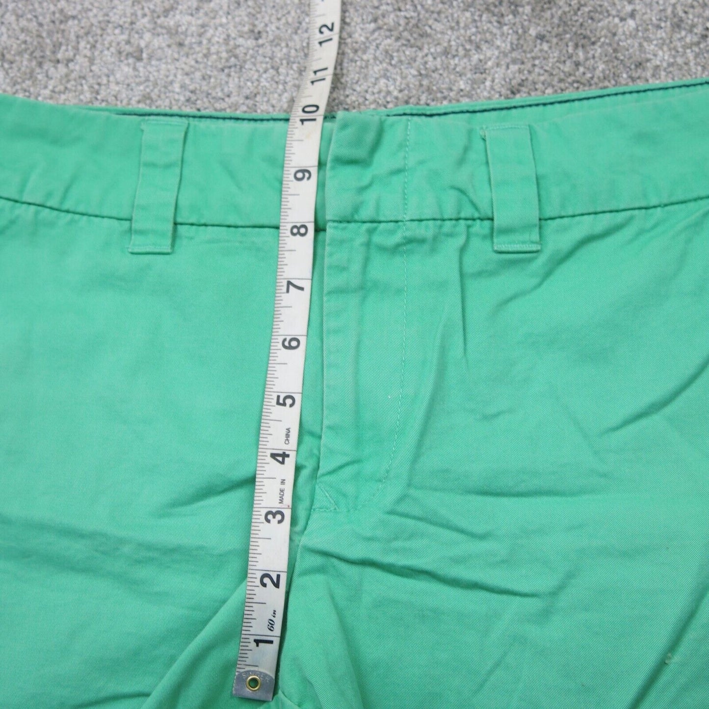 Tommy Hilfiger Women Chino Shorts Mid Rise Flat Front Pockets Mint Green Size 12