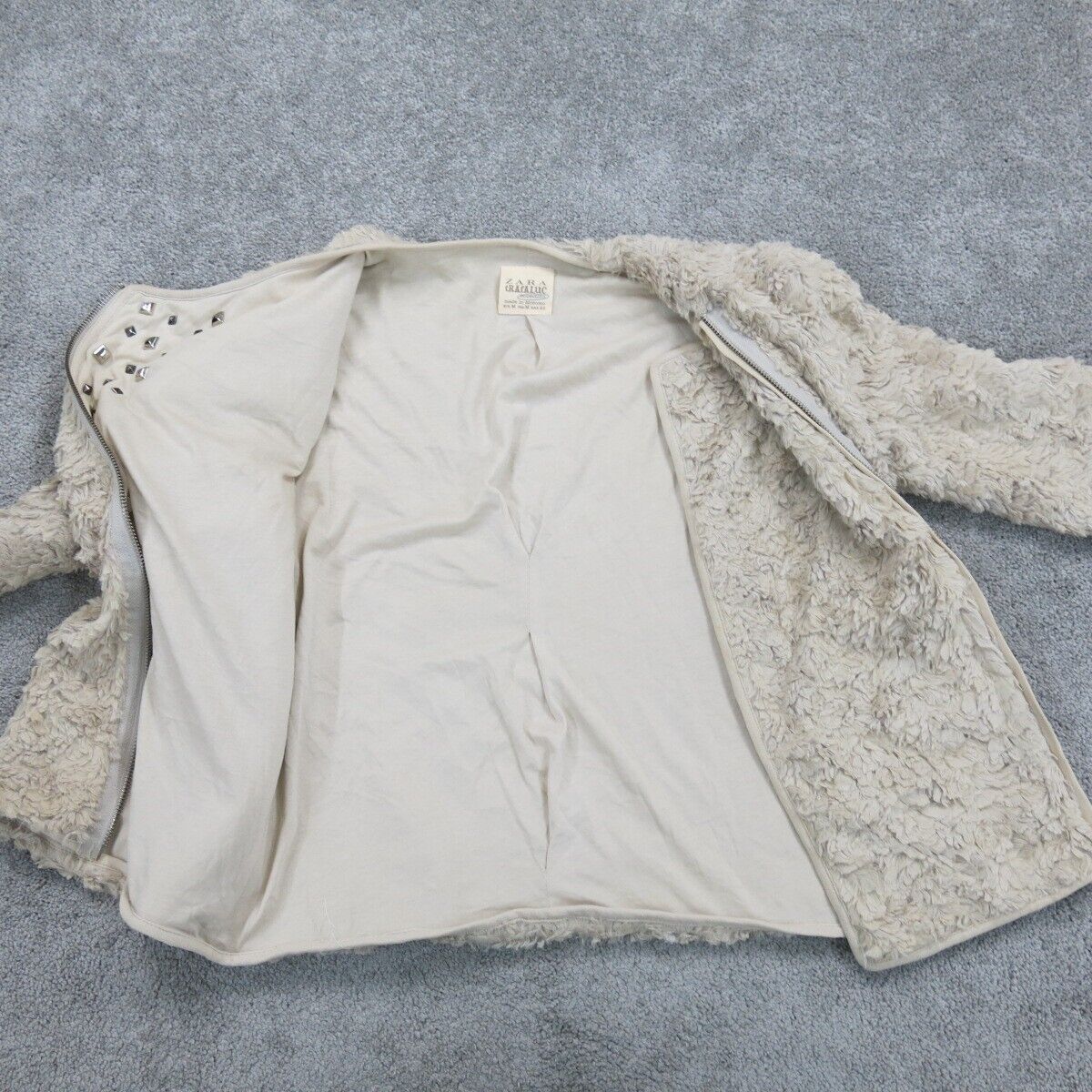 Zara Womens Full Zip Up Wilfred Free Grete Jacket Long Sleeve Beige Size Medium