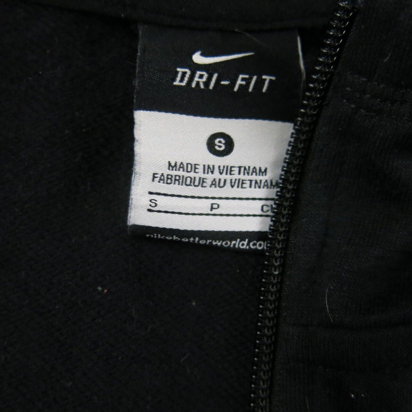 Nike Hoodie Men Small Black Dri Fit Full Zip Sweatshirt Long Sleeve Logo Outdoor