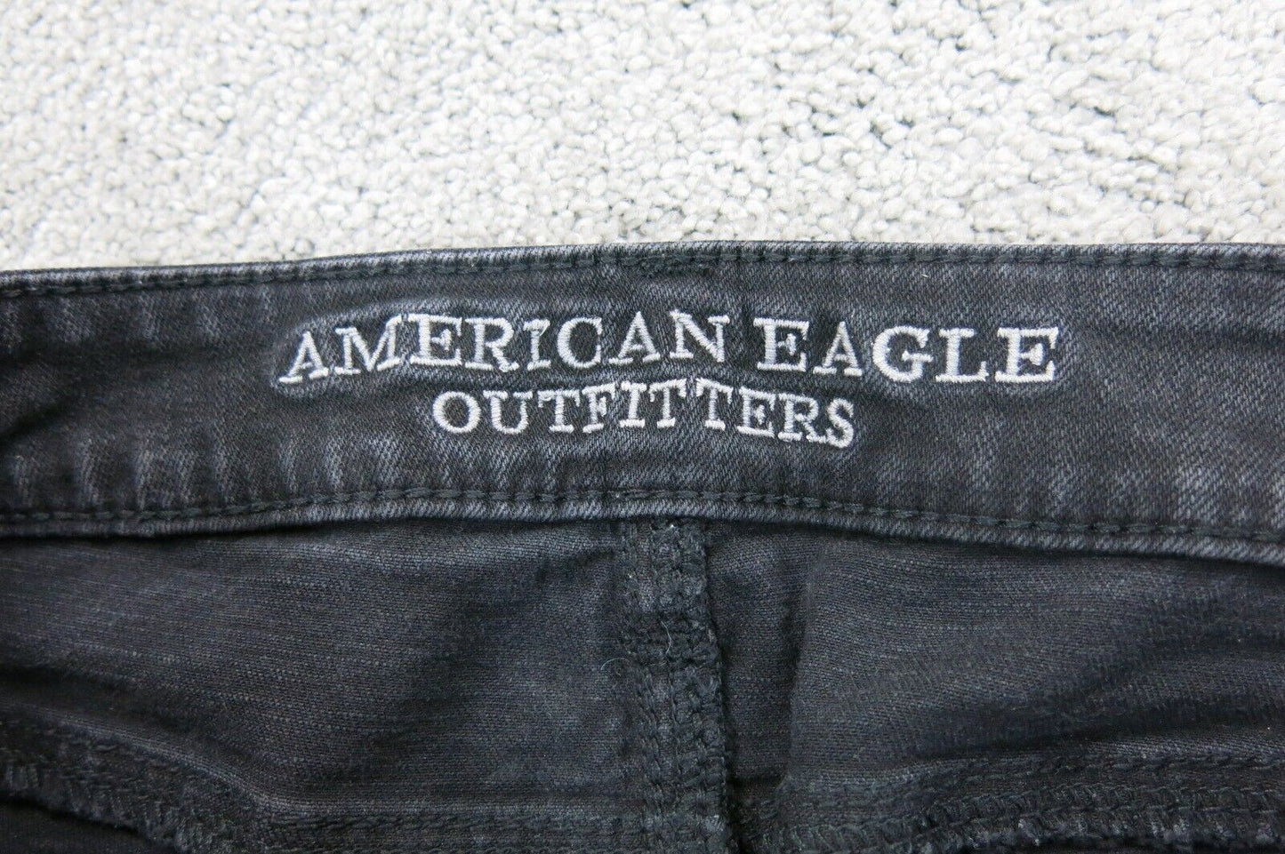American Eagle Womens Super Stretch Jeans Skinny Leg Mid Rise Black Size 6