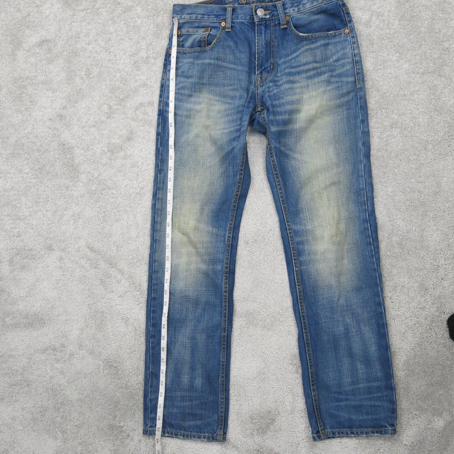 American Eagle Mens Slim Straight Jeans 100% Cotton Low Rise Blue Size W29XL30
