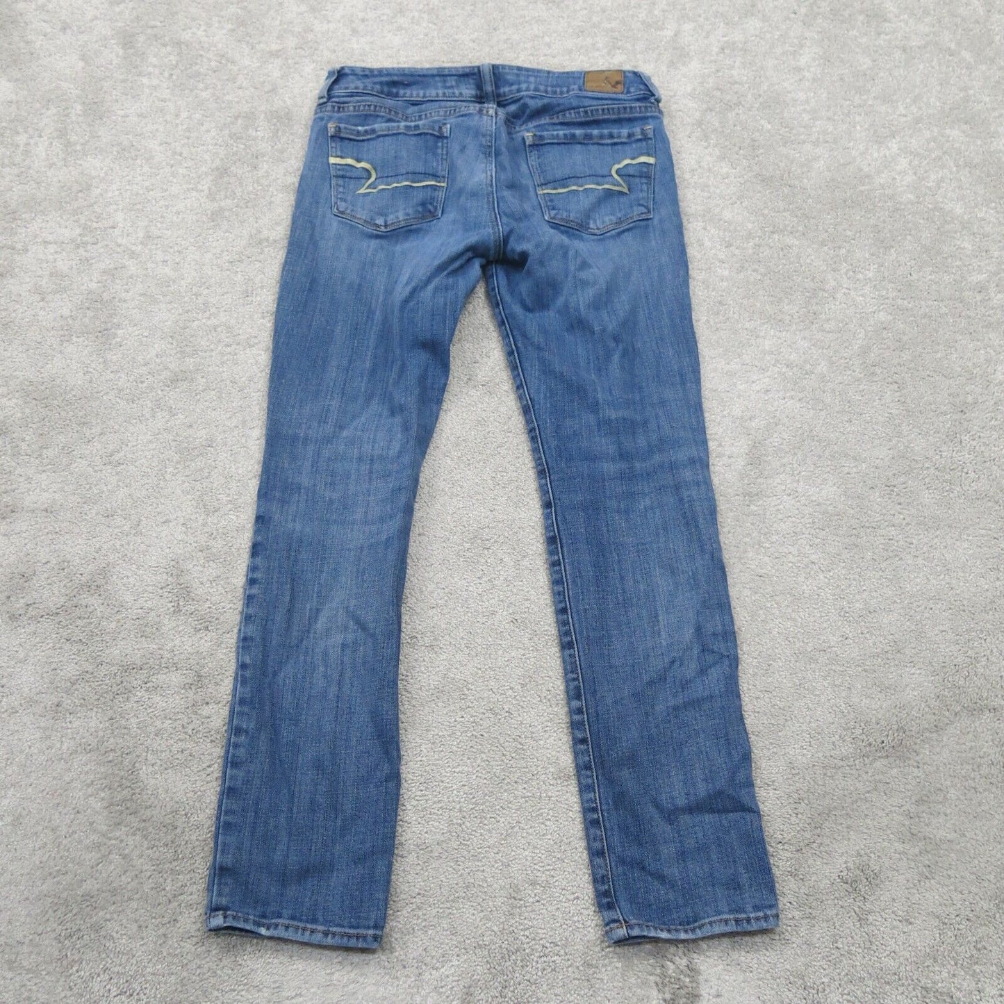 American Eagle Womens Stretch Skinny Jeans Denim Mid Rise Cotton Blue Size 4